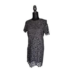 Zara Trafaluc Lace Keyhole back black dress LBD size medium